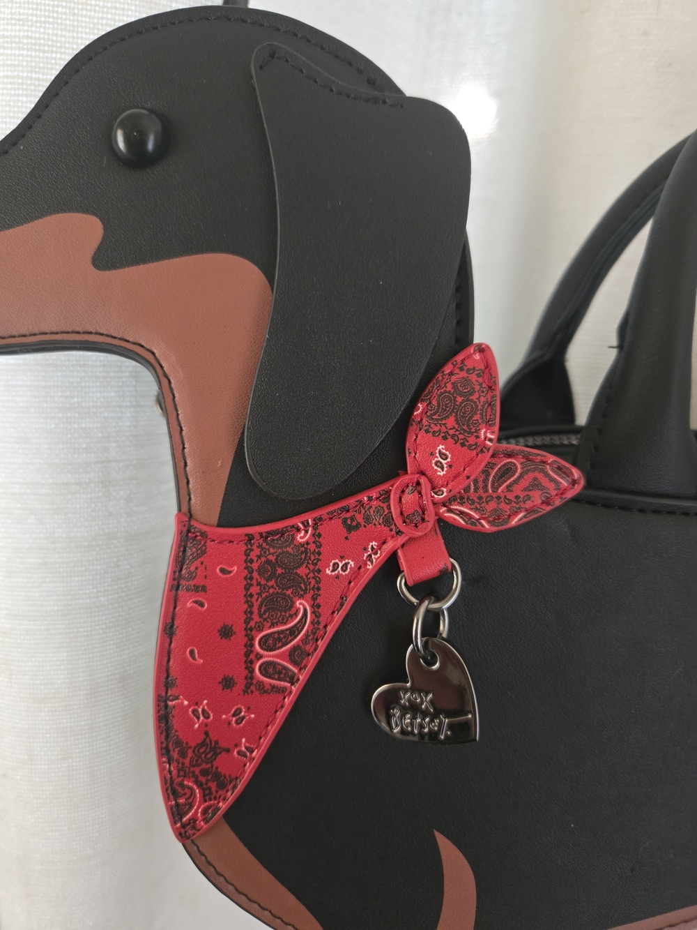 Betsey Johnson Dachshund Crossbody Bag - Black, Brown, Red - Picture 4 of 10